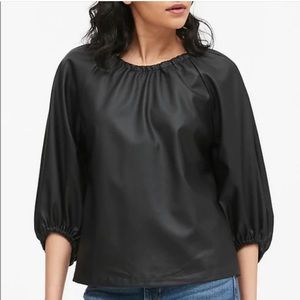Banana Republic 3/4 sleeve vegan leather shirt